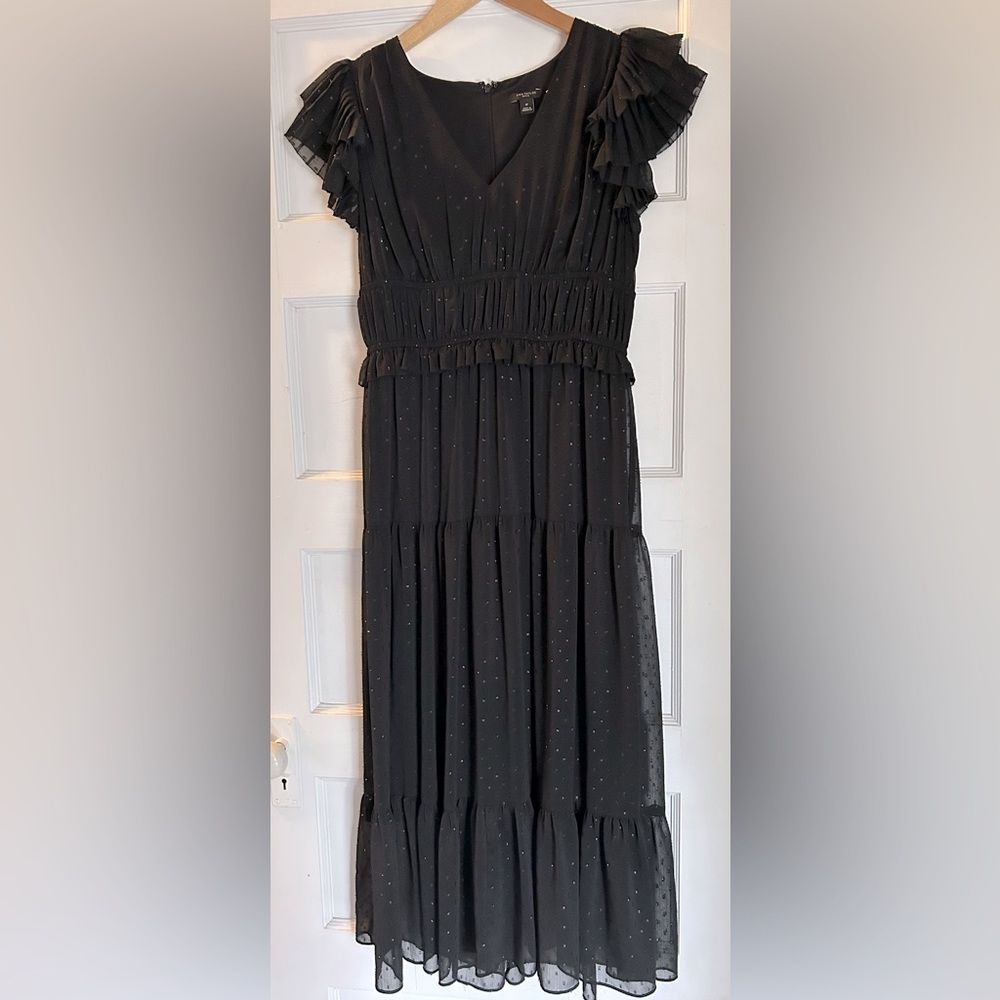 Black tiered bohemian goth party dress